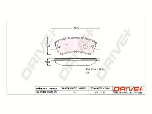 Dr!ve+ DP1010.10.0910 set placute frana,frana disc