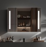 Dulap Theresa Cu Oglinda LED DBP126 100x70 Gri ModernLight Concept