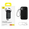 POWER BANK Baseus Qpow2, 10000mAh, 22.5W, 1 x USB; 1 x USB Type-C, 1 x Lightning, total 3A, include cablu USB Type-C 0.3m, negru, &amp;quot;P10055003113-0