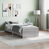 VidaXL Cadru de pat mic single sonoma gri 75x190 cm lemn prelucrat
