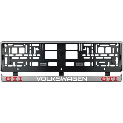 Set 2 bucati, suport numar inmatriculare argintiu VW GTI foto