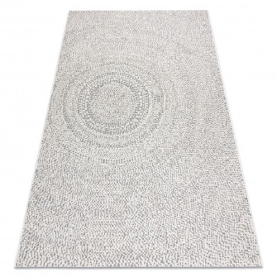 Covor sisal Flat 48832367 Cercuri, puncte cremă / gri, 80x150 cm foto