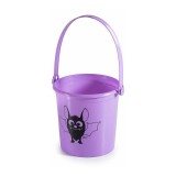 Galetuta Halloween plastic mov negru &Oslash;11cmx10,5H