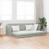 Sofa Pat pentru Podea 2-in-1 Gri Deschis 213x144x60 cm Catifea