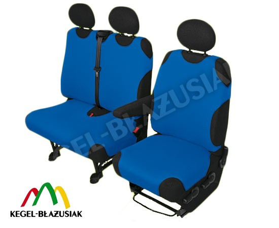 Huse scaune auto tip maieu pentru microbuz/VAN 2+1 locuri culoare Albastru Kft Auto