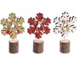 Cumpara ieftin Set 3 decoratiuni Craciun lemn multicolor cm 8,5 x 3,5 x 14 H