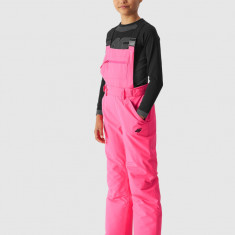 Pantaloni de schi cu bretele membrana 10000 pentru fete - fucsia