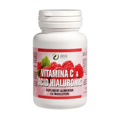 Vitamina C si Acid Hialuronic 30 comprimate Adya Green Pharma foto