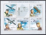Sao Tome si Principe 2009 - Avioane - A 35-a aniversare a morții lui Charles Lindbergh, Bloc, MNH