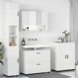 VidaXL Set de mobilier pentru baie cu sertar 4 pcs Alb foarte lucios