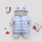 Combinezon bleu sidefat din fas pentru baietei (Marime Disponibila: 9-12 luni