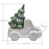 Cumpara ieftin Bibelou cu tematica Craciunului Casaido, 16.5 x 9 x 16.2 cm, ceramica, gri, verde