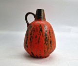 vaza proiectata de Kurt Tschorner pentru RUSCHA model Vulkano lava vulcanica WGP anii 1960 mid century modern orange