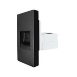 Priza internet CAT6 RJ45 1 modul Luxion, negru, compatibila rame din sticla