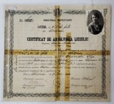 LICEUL NR. 1 DE FETE , CHISINAU , CERTIFICAT DE ABSOLVIREA LICEULUI , 1922