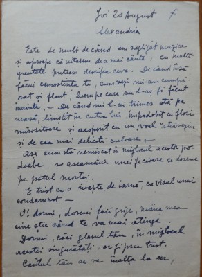 Scrisoare S. Luchian catre Cecilia Vasilescu, transcrisa olograf de Laura Cocea foto