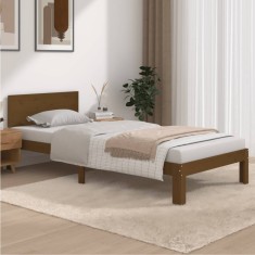 vidaXL Cadru de pat, maro miere, 90x200 cm, lemn masiv de pin 810483
