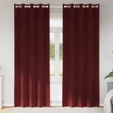 vidaXL Draperii opace cu ocheți, 2 buc., bordo, catifea