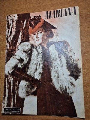 revista pentru femei - mariana - 15 noiembrie 1940 - moda , retete culinare ,ghandi foto