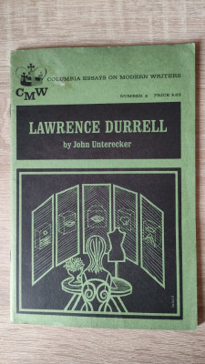 Lawrence Durrell - by John Unterecker (Columbia University Press, 1964) foto