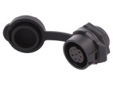 Conector circular soclu 16mm 8 pini aurit 5A mamă