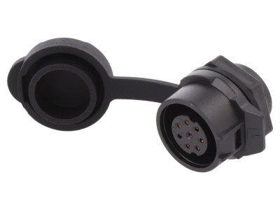 Conector circular mamă 8 pini aurit foto