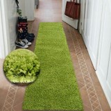 Traversa Shaggy 5cm verde, 90 cm, Dreptunghi, Polipropilena