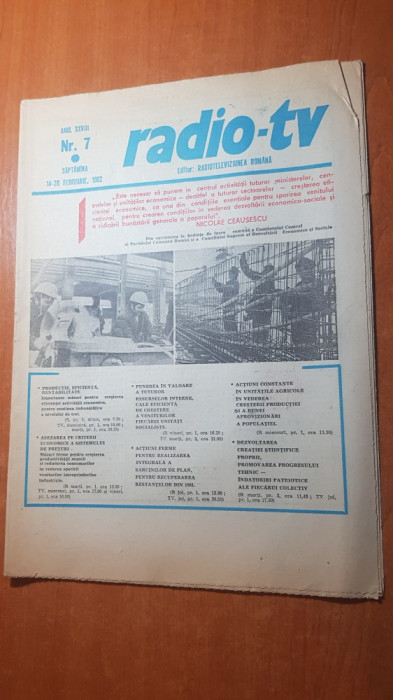 revista radio-tv saptamana 14-20 februarie 1982