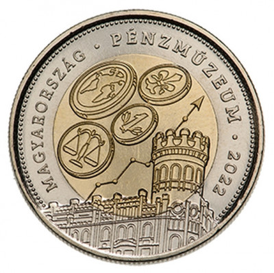 Ungaria 100 Forint Muzeul Banilor 2022 UNC Bimetal foto