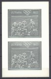 GUYANA 1993 OLIMPIADA FOTBAL CICLISM SILVER FOIL, Nestampilat