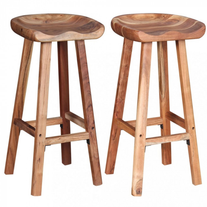 Gossi scaune de bar, 2 buc., lemn masiv de acacia