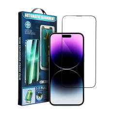 Folie Sticla Case Friendly cu Aplicator Compatibile cu Apple iPhone 12 Pro Screen Shield 5D Full Glue Black