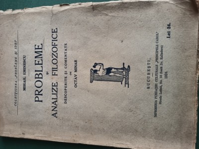 Eminescu . analiza problemelor filozofice din poezia lui Mihai Eminescu , critic OCTAVIAN MINAR , Problemele filozofice ...Carte de colectie foto