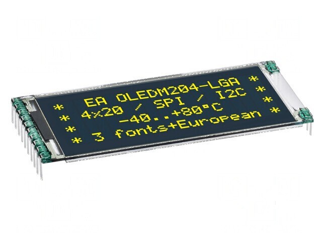 Afișaj OLED alfanumeric galben