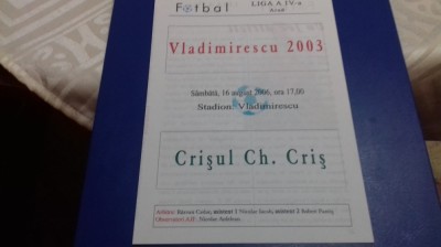 program Vladimirescu 2003 - Crisul Ch. Cris foto