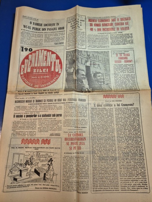 ziarul evenimentul zilei 9 februarie 1993