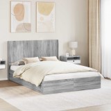 vidaXL Cadru de pat cu depozitare și tăblie Sonoma gri 160 x 200 cm 3414012