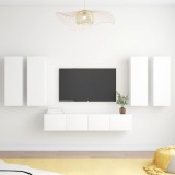 vidaXL Set dulapuri TV, 6 piese, alb, PAL