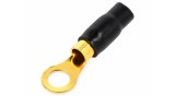 Conector de cablu izolat cu ochi ACV &ndash; 16 mm&sup2;, M8, negru, placat cu aur