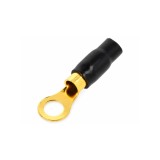 Conector de cablu izolat cu ochi ACV &ndash; 16 mm&sup2;, M8, negru, placat cu aur