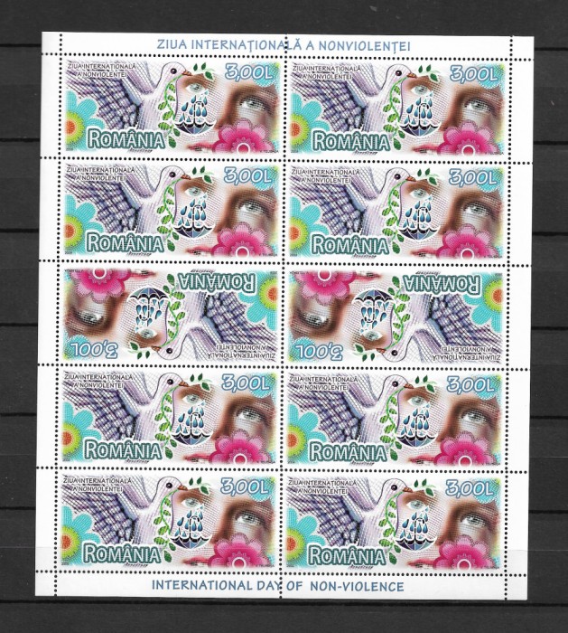 ROMANIA - 2009 ZIUA NONVIOLENTEI, MINICOALA, MNH - LP 1847c
