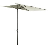 Outsunny Umbrelă de Perete Semicirculară Maro, cu Manivelă, Design Spațiu-Eficient pentru Terasă și Balcon, &Phi;270x245cm | Aosom Romania
