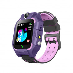 Ceas smartwatch Pentru Copii YQT-Q19W, Mov, Istoric traseu, Localizare GPS, Camera, Lanterna, Pedometru foto