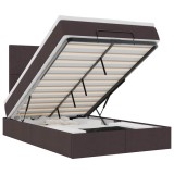 Cumpara ieftin Cadru de pat otoman cu saltea tesatura maro inchis 120x190 cm