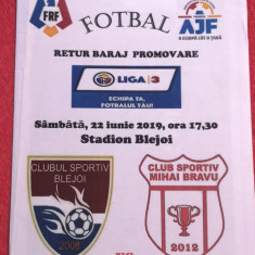 Program meci fotbal CS BLEJOI - CS MIHAI BRAVU (baraj retur promovare 2019)