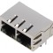 Soclu RJ45 ecranat cu LED 8p8c THT