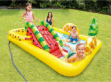 Piscina gonflabila pentru copii Fruit Intex, 493 L, 244x191x91 cm, polivinil, multicolor, Excellent Houseware