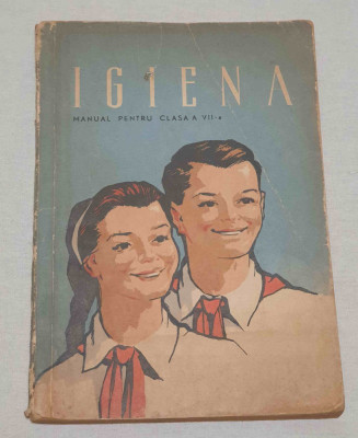 Carte Rara IGIENA Manual pentru clasa a VII-a, anul 1966 imagine cu Pionieri foto