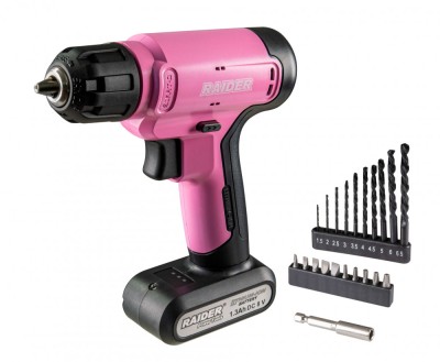 Set bormasina RD-CDL37 21 cu accesorii, acumulator 8 V, 1.3 Ah, 20 Nm, 10 mm, Raider 030182 foto