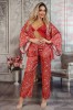 V487RR-100 Set 3 piese lenjerie tip pijama din top, camasa si pantaloni lungi, L, M, XL